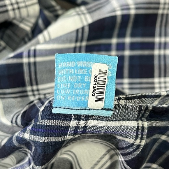 J Mclaughlin Tunic Women XL Shirt Plaid Band Collar Pockets Lightweight Boho Mom - Picture 8 of 9